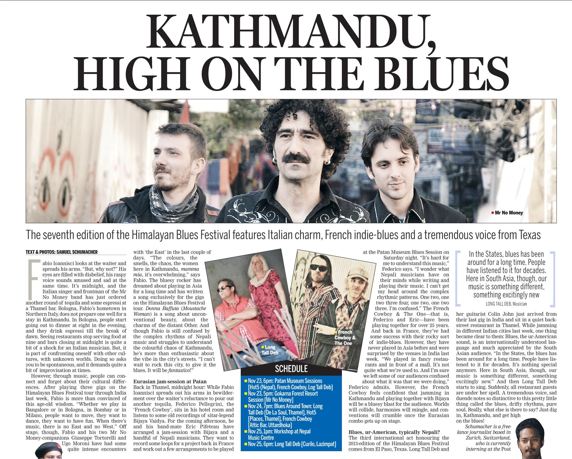 Himalayan Blues Festival Vorschau Artikel in der Kathmandu Post vom 23. November 2013
