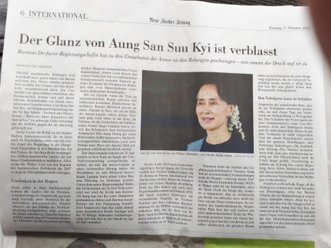 Artikel über Myanmar in der NZZ