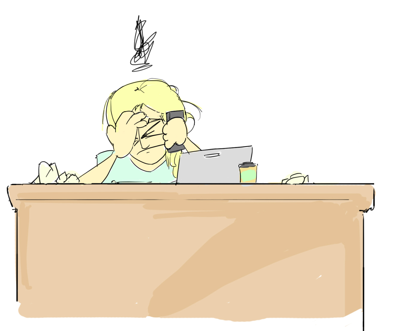 Skizze von Eva Hirschi im Büro von Frontier